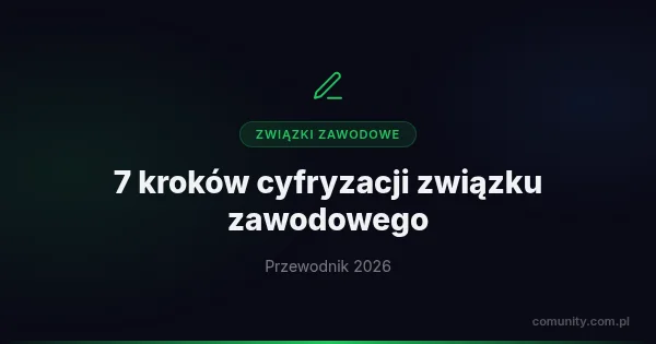7 kroków cyfryzacji związku zawodowego — przewodnik 2026 | ComUnity