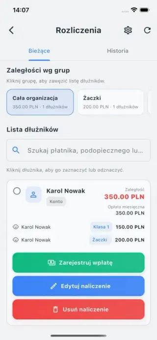 Apka Team: opłaty opiekuna